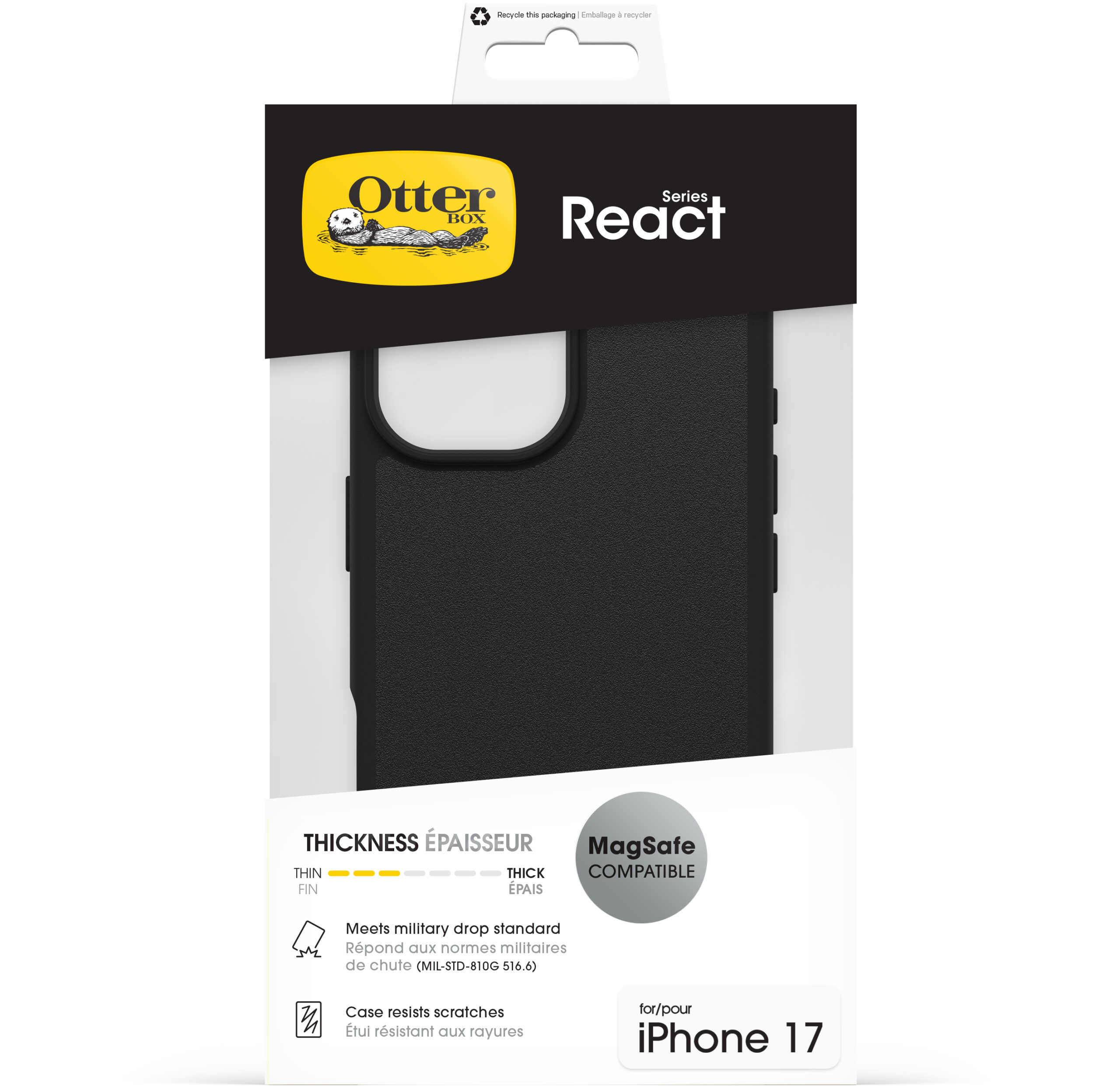OtterBox React MagSafe Series Apple iPhone 17 Clear/Black - Afbeelding 4