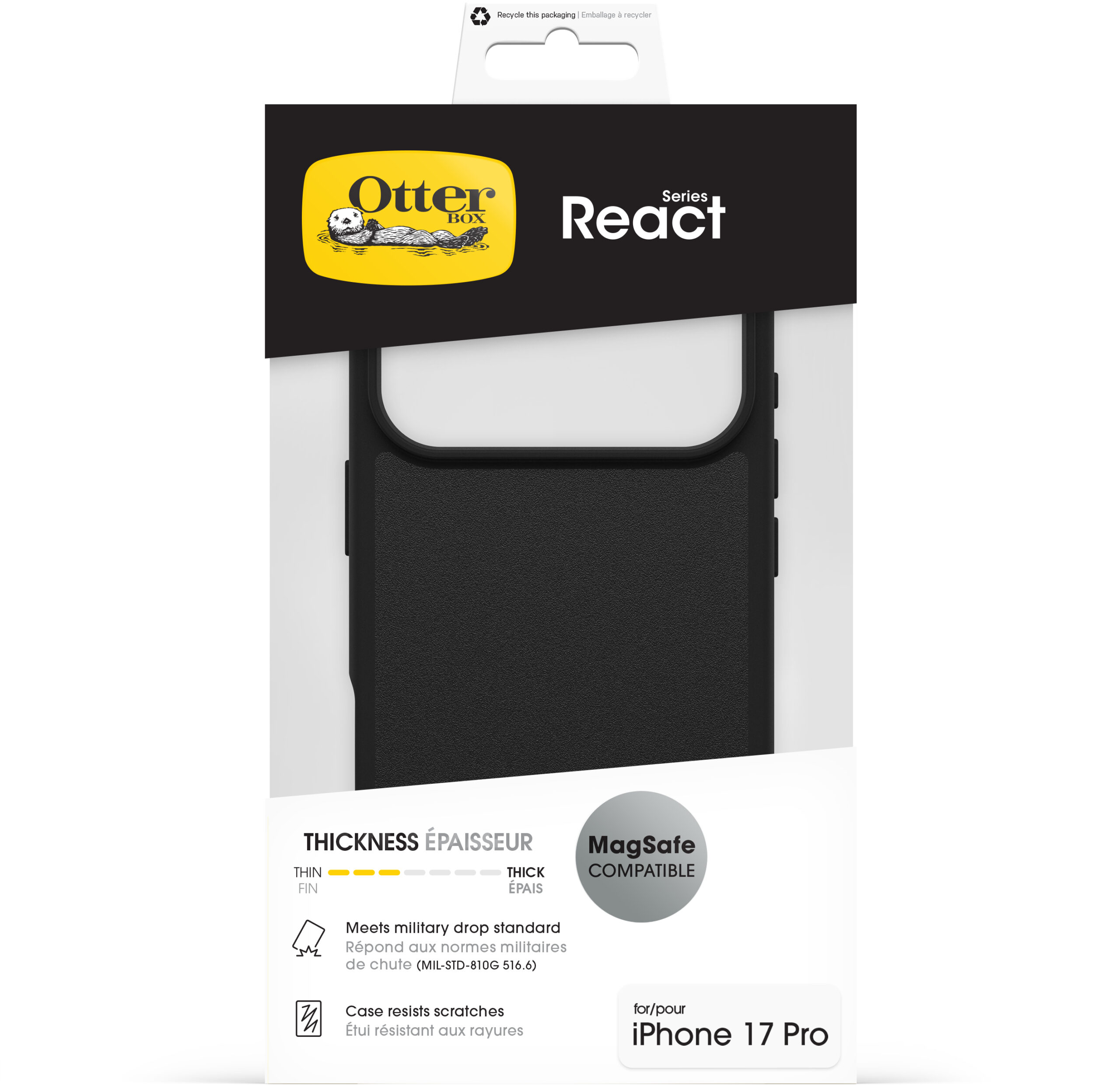 OtterBox React MagSafe Series Apple iPhone 17 Pro Max Clear/Black - Afbeelding 4