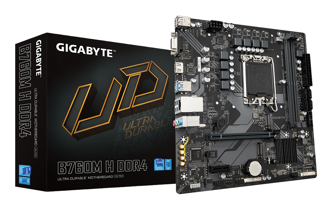 GIGABYTE B760M H DDR4 moederbord Intel B760 Express LGA 1700 micro ATX