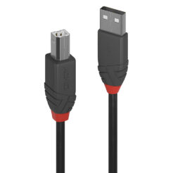 Lindy 36671 USB-kabel USB 2.0 0,5 m USB A USB B Zwart, Grijs