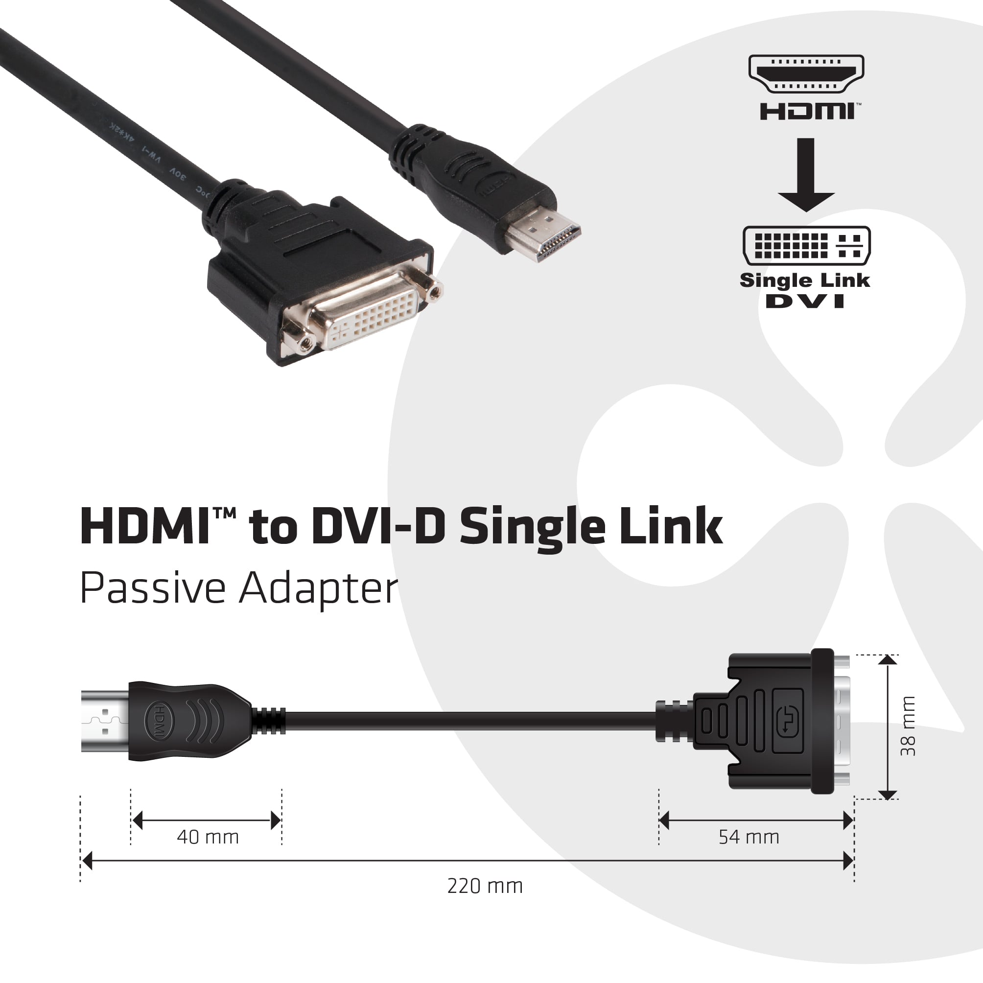 CLUB3D HDMI to DVI Single Link Passive Adapter - Afbeelding 3