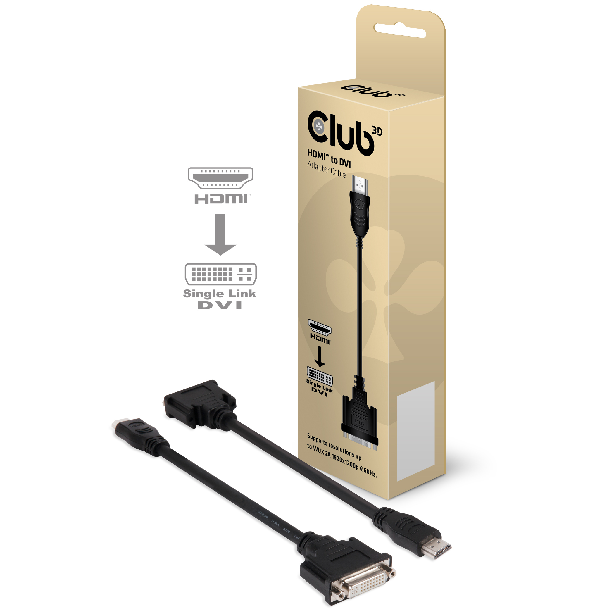 CLUB3D HDMI to DVI Single Link Passive Adapter - Afbeelding 2