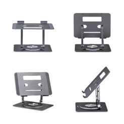 StarTech.com Draaibare Laptopstandaard, 360 Roterende Laptophouder voor Computer, Verhoogd plateau met Verstelbare Kanteling, Max 5kg, Aluminium - Afbeelding 4