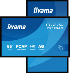 iiyama T6529AS-B1AG beeldkrant Interactief flatscreen 163,8 cm (64.5") LED Wifi 500 cd/m² 4K Ultra HD Zwart Touchscreen Type processor Android 24/7