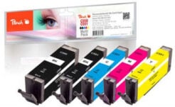 Peach 320123 inktcartridge 5 stuk(s) Zwart, Cyaan, Magenta, Geel