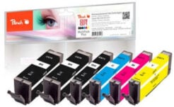 Peach 0F320134 inktcartridge 6 stuk(s) Compatibel Normaal rendement Zwart, Cyaan, Magenta, Geel