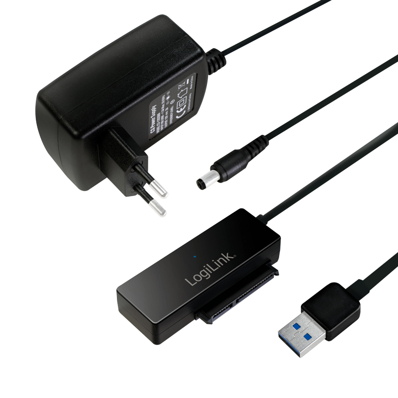 LogiLink AU0050 basisstation voor opslagstations USB 3.2 Gen 1 (3.1 Gen 1) Type-A Zwart - Afbeelding 2