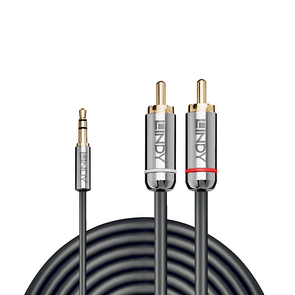 Lindy 35336 audio kabel 5 m 3.5mm 2 x RCA Antraciet - Afbeelding 3