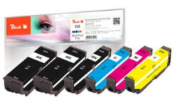 Peach 0F320142 inktcartridge 6 stuk(s) Compatibel Normaal rendement Blauw, Cyaan, Magenta, Geel