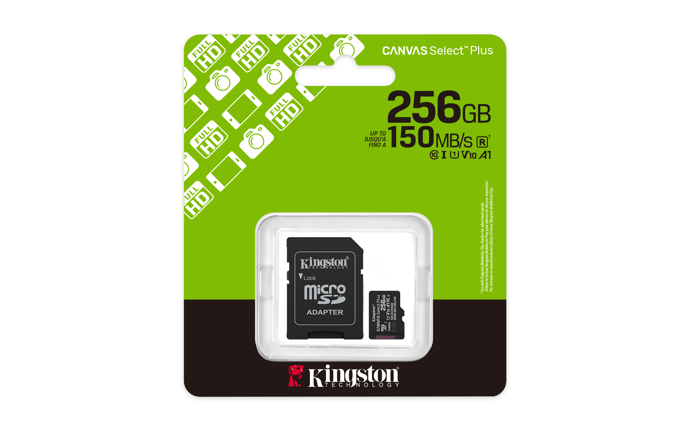 Kingston Technology 256GB microSDXC Canvas Select Plus Gen3 150MB/s A1 kaart + adapter - Afbeelding 6