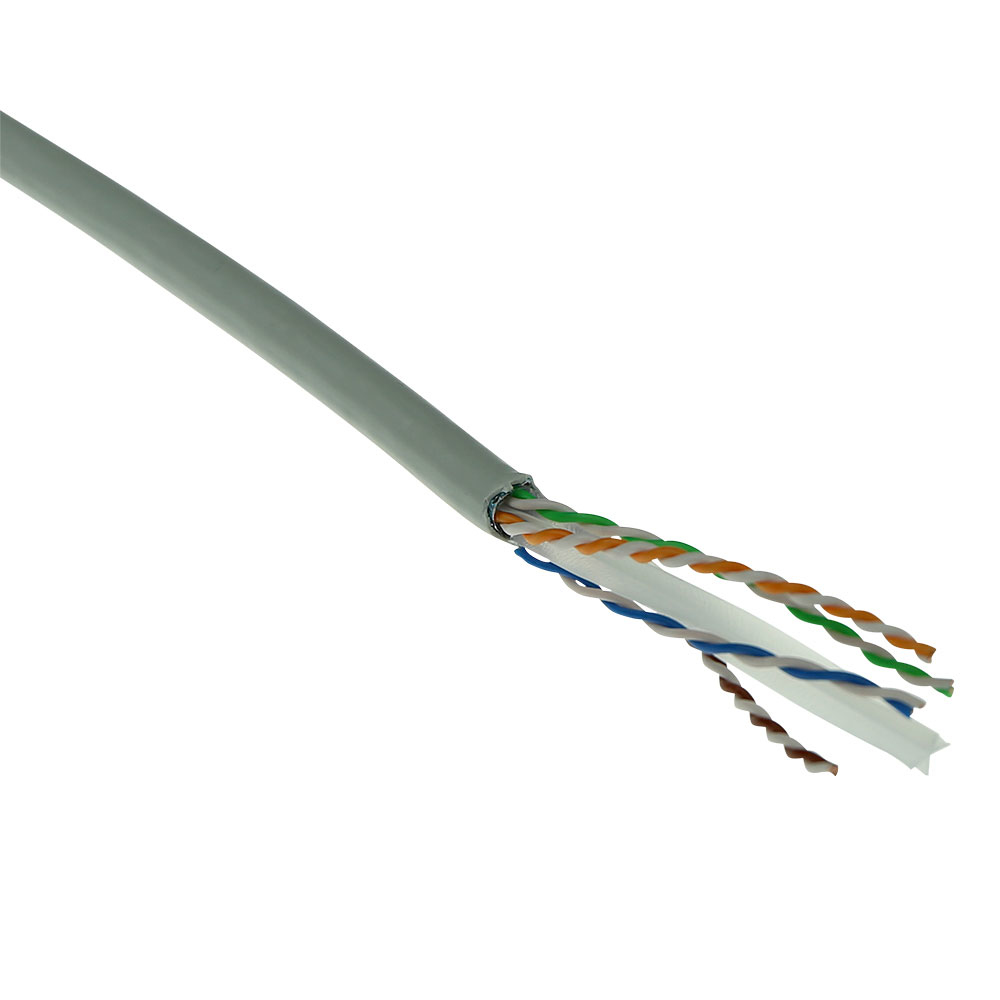ACT Cat 6 F/UTP massieve installatiekabel, PVC, CPR euroklasse ECA, 24AWG, Grijs 305 meter