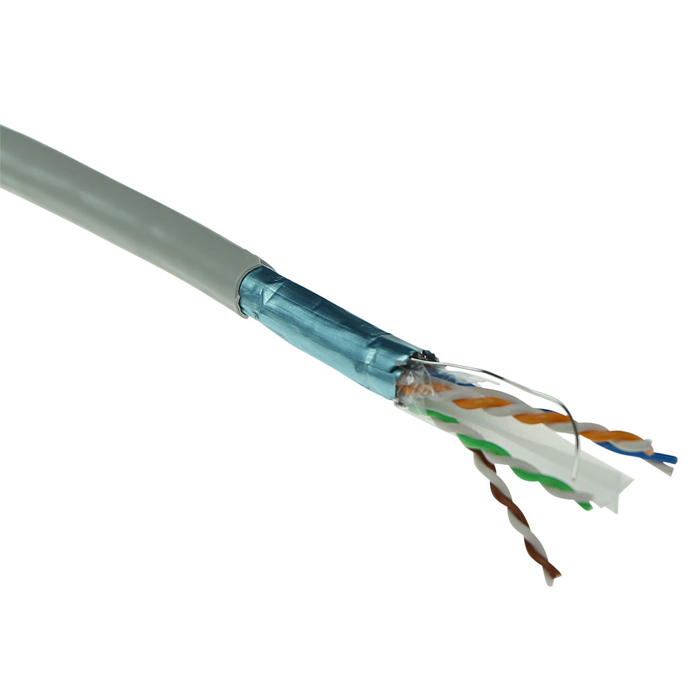 ACT Cat 6A F/UTP massieve installatiekabel, PVC, CPR euroklasse ECA, 24AWG, grey 305 meter