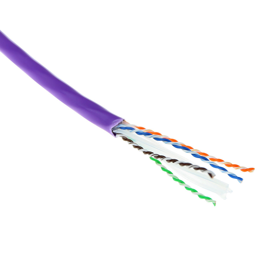 ACT Cat 6A U/UTP massieve installatiekabel, LSZH, CPR euroklasse ECA, 23AWG, violet 305 meter - Afbeelding 2