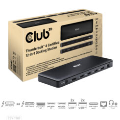 CLUB3D Thunderbolt™ 4 Certified 12-in-1 Docking Station