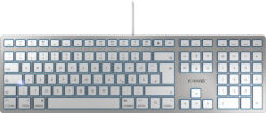 CHERRY KC 6000 SLIM FOR MAC toetsenbord Kantoor USB QWERTY Amerikaans Engels Zilver