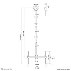 Neomounts CL35-440BL16XL Monitor/TV-beugel plafond 37-70" - h 250-300 cm - Afbeelding 21