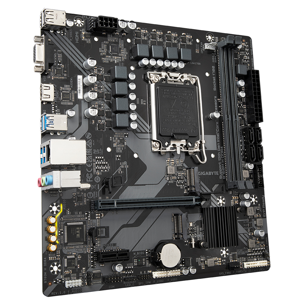 GIGABYTE B760M H DDR4 moederbord Intel B760 Express LGA 1700 micro ATX - Afbeelding 4