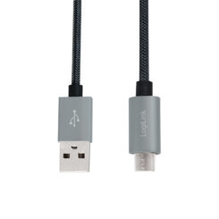 LogiLink CU0132 USB-kabel USB 2.0 1 m USB A Micro-USB A 0,48 Gbit/s Grijs - Afbeelding 5