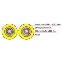 ACT 30 meter singlemode 9/125 OS2 duplex armored fiber patch kabel met LC connectoren - Afbeelding 4