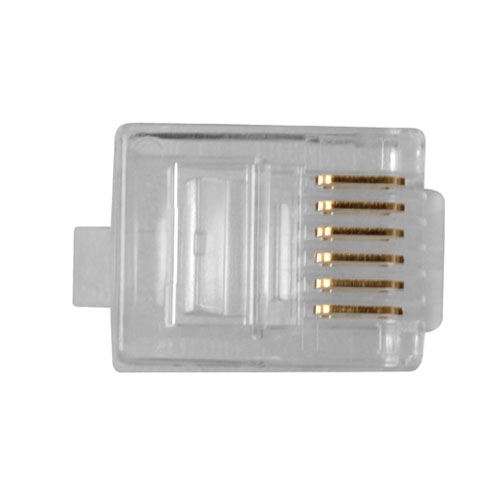 ACT RJ12 (6P/6C) modulaire connector voor ronde kabel met massieve aders - Afbeelding 3