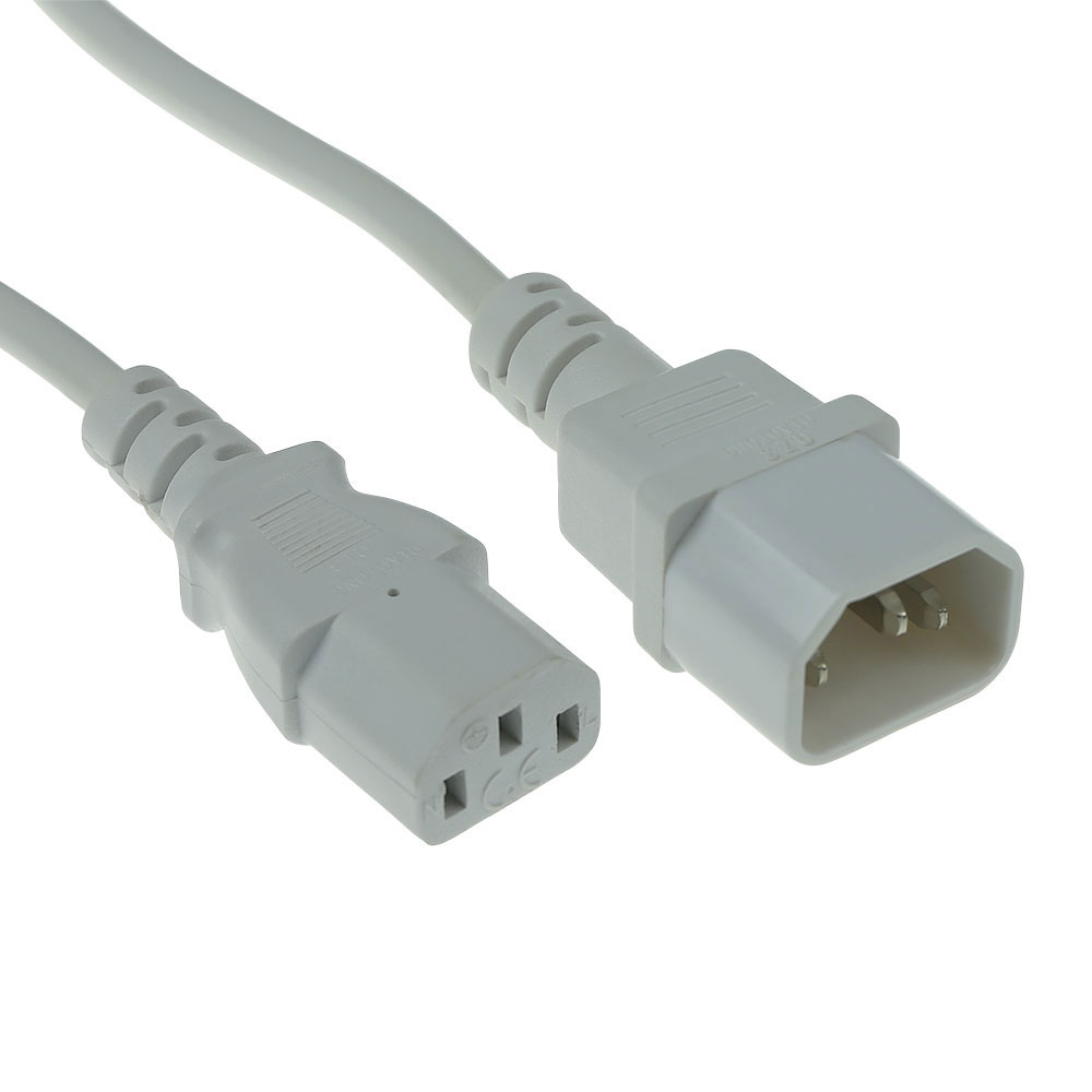 ACT Netsnoer C13 - C14 wit 0,6 m - Afbeelding 2