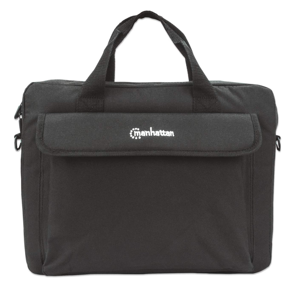 Manhattan London laptoptas 14,1", top loader, zwart, LAGE KOSTEN, accessoirevak, afneembare schouderriem, notebooktas, 3 jaar garantie - Afbeelding 4