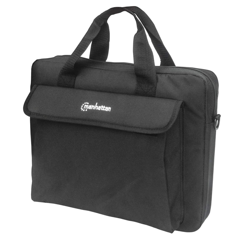Manhattan London laptoptas 14,1", top loader, zwart, LAGE KOSTEN, accessoirevak, afneembare schouderriem, notebooktas, 3 jaar garantie - Afbeelding 2