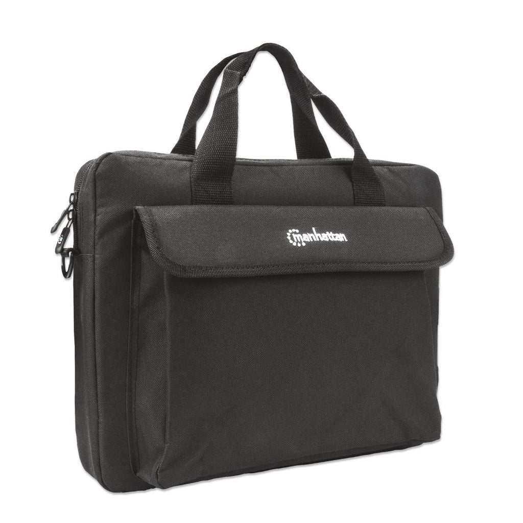 Manhattan London laptoptas 14,1", top loader, zwart, LAGE KOSTEN, accessoirevak, afneembare schouderriem, notebooktas, 3 jaar garantie - Afbeelding 3