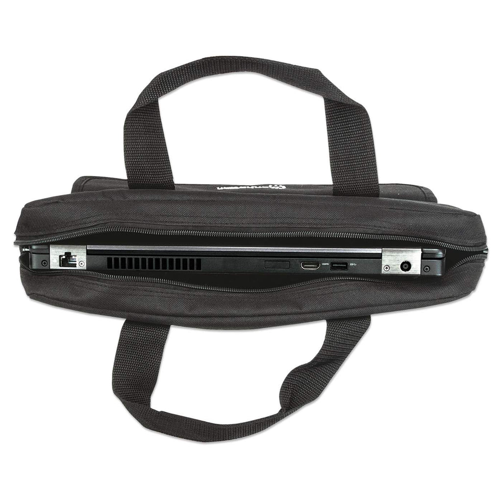 Manhattan London laptoptas 14,1", top loader, zwart, LAGE KOSTEN, accessoirevak, afneembare schouderriem, notebooktas, 3 jaar garantie - Afbeelding 6