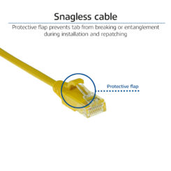 ACT Gele 3 meter LSZH U/UTP CAT6 datacenter slimline patchkabel snagless met RJ45 connectoren - Afbeelding 6