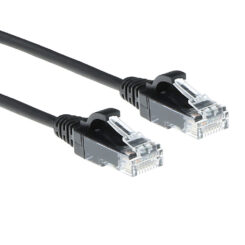 ACT Zwarte 1 meter LSZH U/UTP CAT6 datacenter slimline patchkabel snagless met RJ45 connectoren