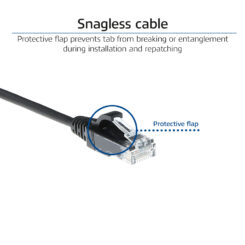 ACT Zwarte 5 meter LSZH U/UTP CAT6 datacenter slimline patchkabel snagless met RJ45 connectoren - Afbeelding 6