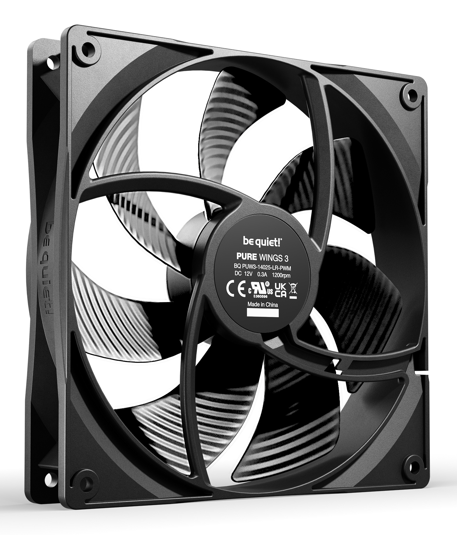 be quiet! Pure Wings 3 140mm | PWM Triple Pack Computer behuizing Ventilator 14 cm Zwart 3 stuk(s) - Afbeelding 3