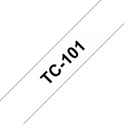 Brother TC-101 labelprinter-tape Zwart op zilver - Afbeelding 2