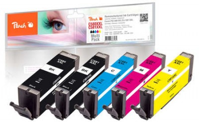 Peach PI100-396 inktcartridge 5 stuk(s) Compatibel Extra (Super) hoog rendement Zwart, Cyaan, Magenta, Foto zwart, Geel - Afbeelding 2