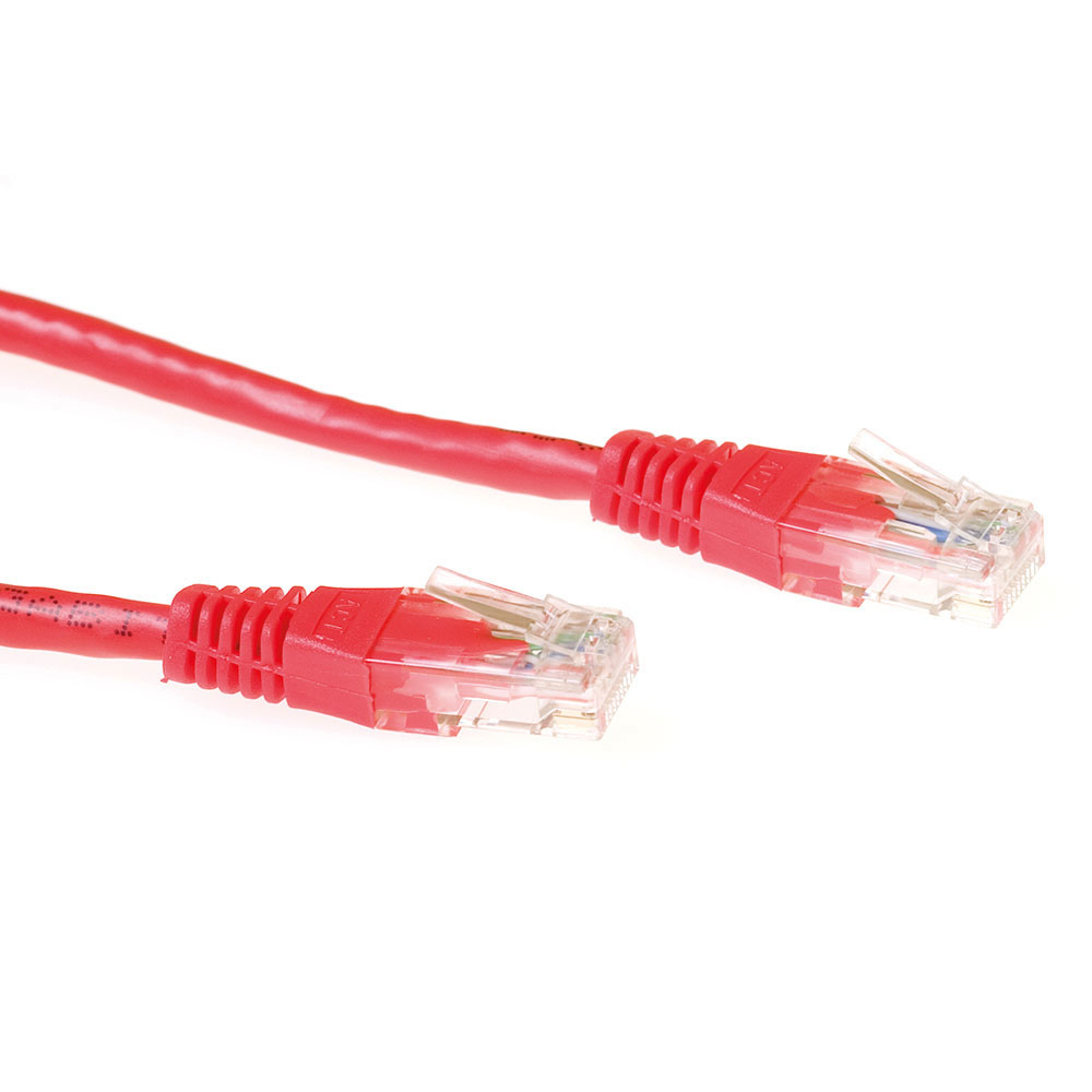 ACT Rode 1,5 meter U/UTP CAT6 patchkabel met RJ45 connectoren - Afbeelding 2
