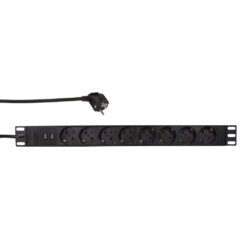 LogiLink PDU8C02 energiedistributie 8 AC-uitgang(en) 1U Zwart