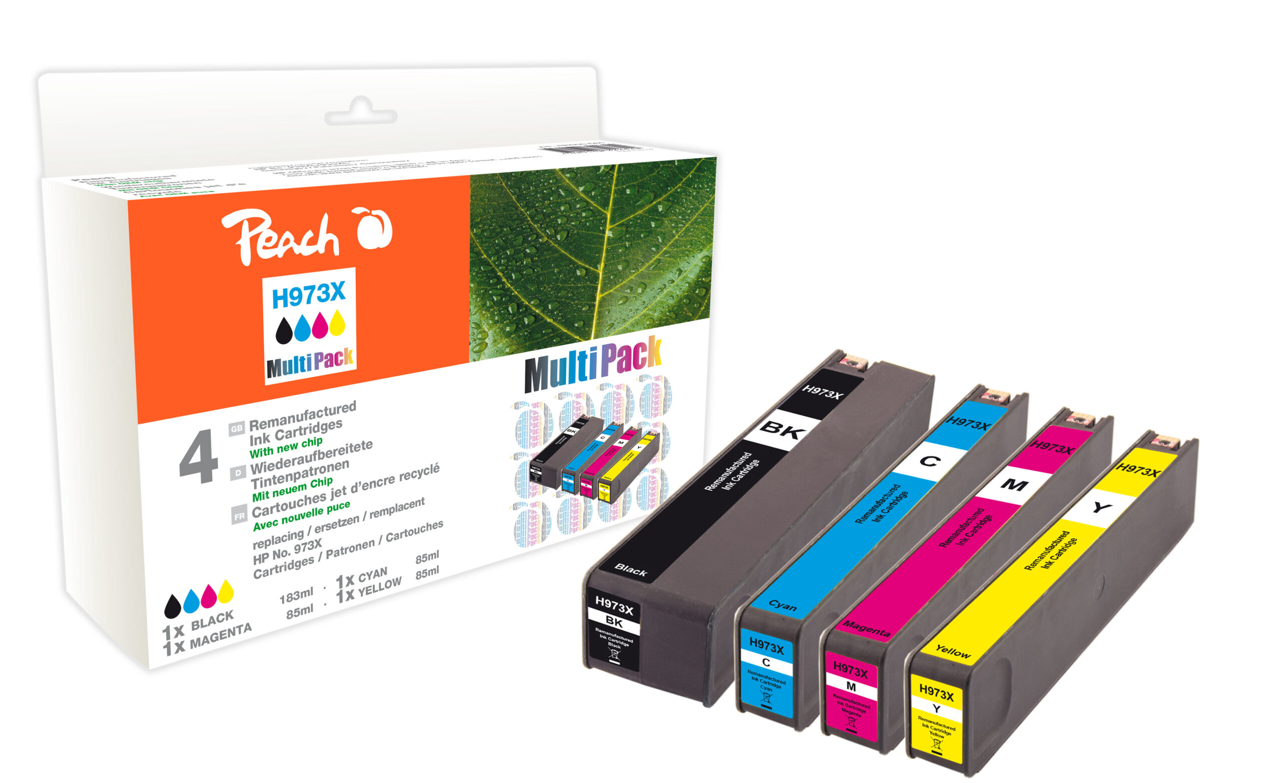 Peach PI300-750 inktcartridge 4 stuk(s) Compatibel Hoog (XL) rendement Zwart, Cyaan, Magenta, Geel - Afbeelding 2