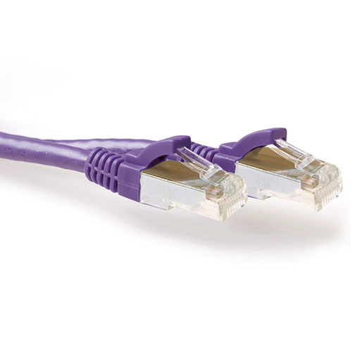 ACT Paarse 1,50 meter SFTP CAT6A patchkabel snagless met RJ45 connectoren - Afbeelding 2