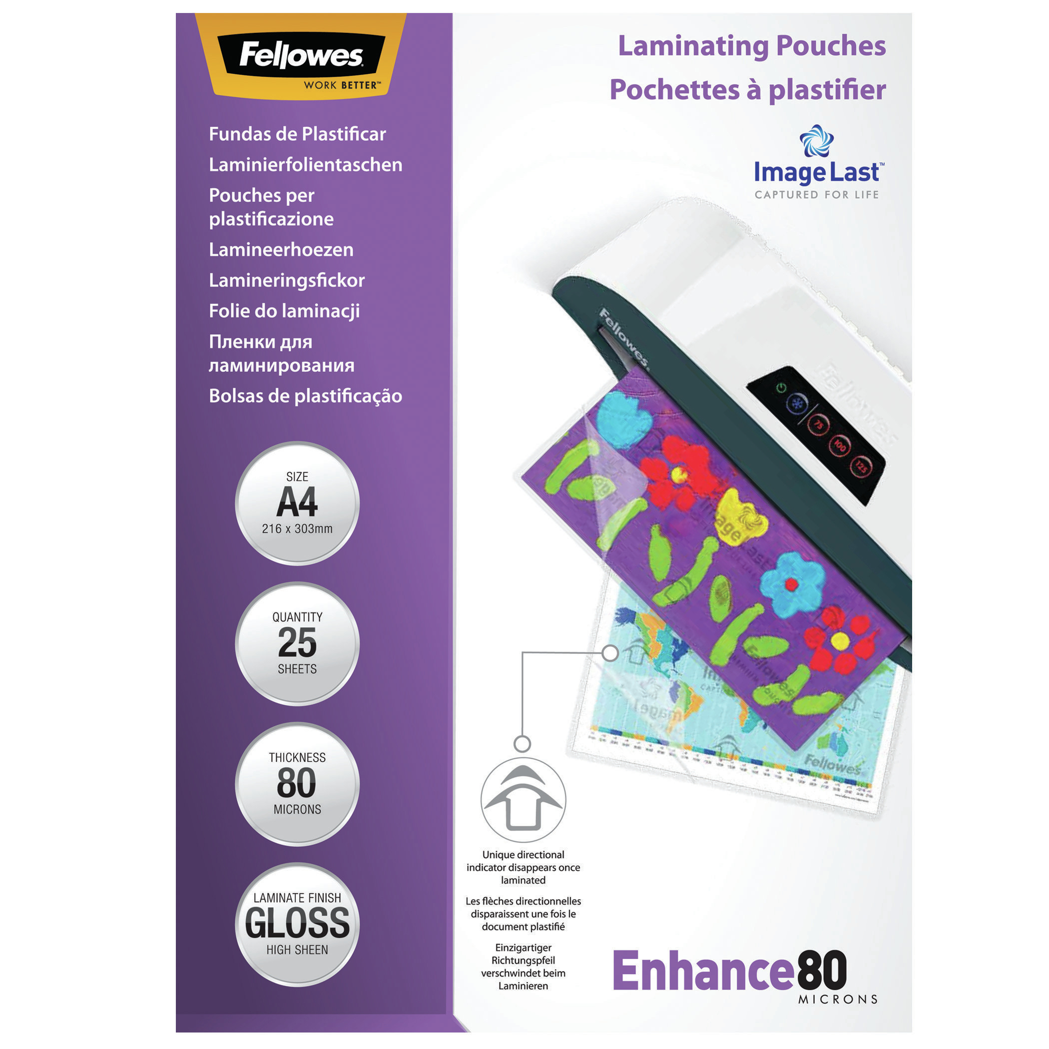 Fellowes ImageLast 80 micron lamineerhoes glanzend A4-25pk - Afbeelding 2