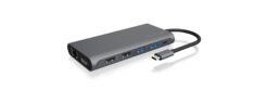 ICY BOX IB-DK4050-CPD Bedraad USB 3.2 Gen 1 (3.1 Gen 1) Type-C Antraciet