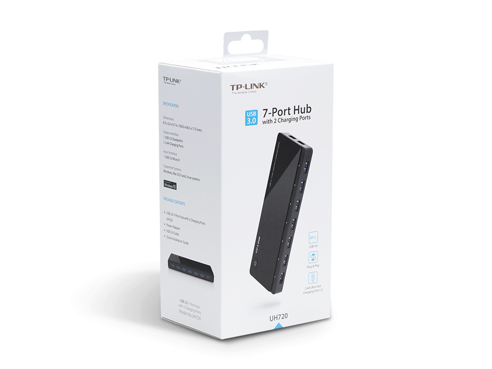 TP-Link UH720 interface hub USB 3.2 Gen 1 (3.1 Gen 1) Micro-B 5000 Mbit/s Zwart - Afbeelding 5
