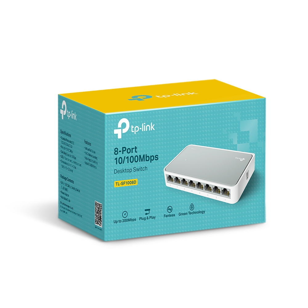 TP-Link TL-SF1008D Unmanaged Fast Ethernet (10/100) Wit - Afbeelding 4