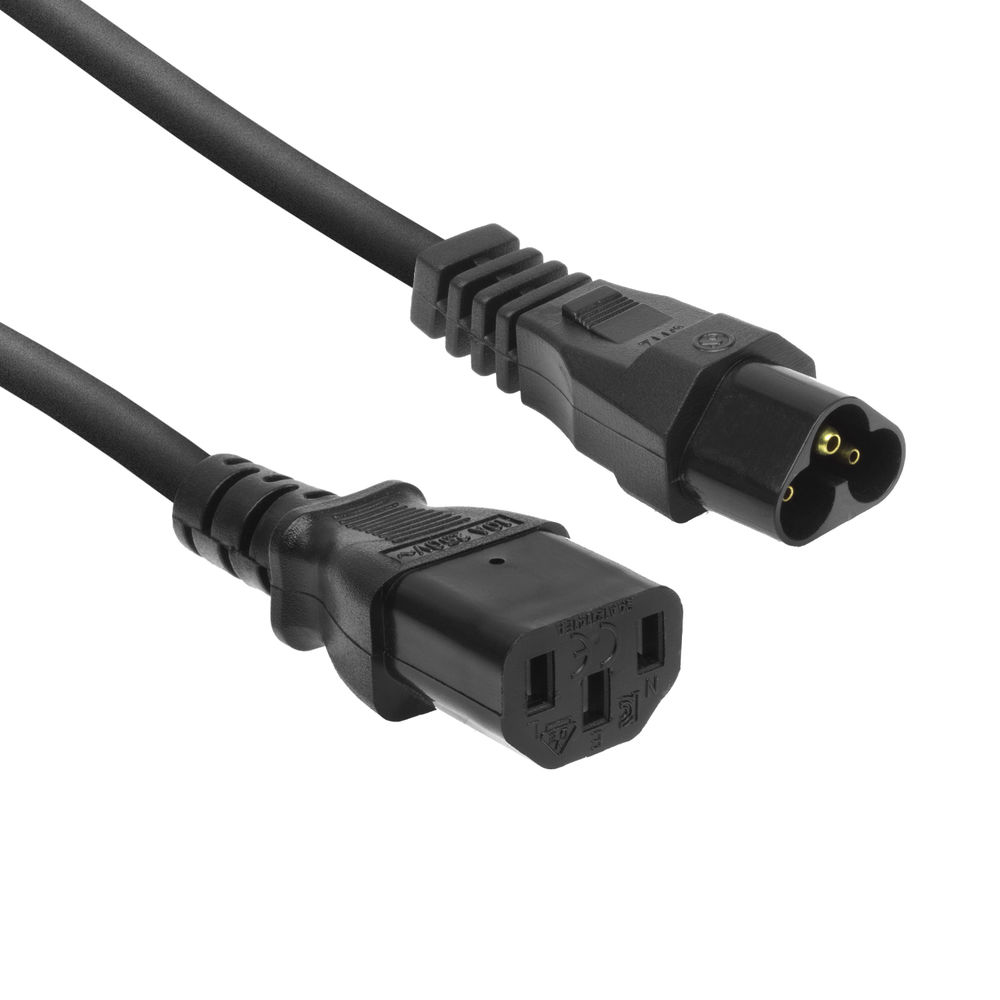 ACT Netsnoer C6 - C13 zwart 0,2 m - Afbeelding 2