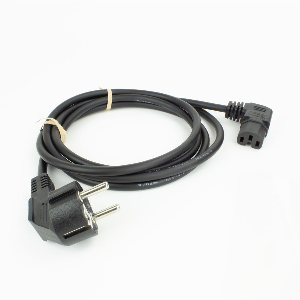 ACT Netsnoer CEE 7/7 male (haaks) - C15 (haaks rechts) IEC60320 zwart 1,5 m - Afbeelding 3