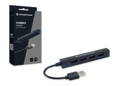Conceptronic HUBBIES05B interface hub USB 2.0 480 Mbit/s Zwart - Afbeelding 3