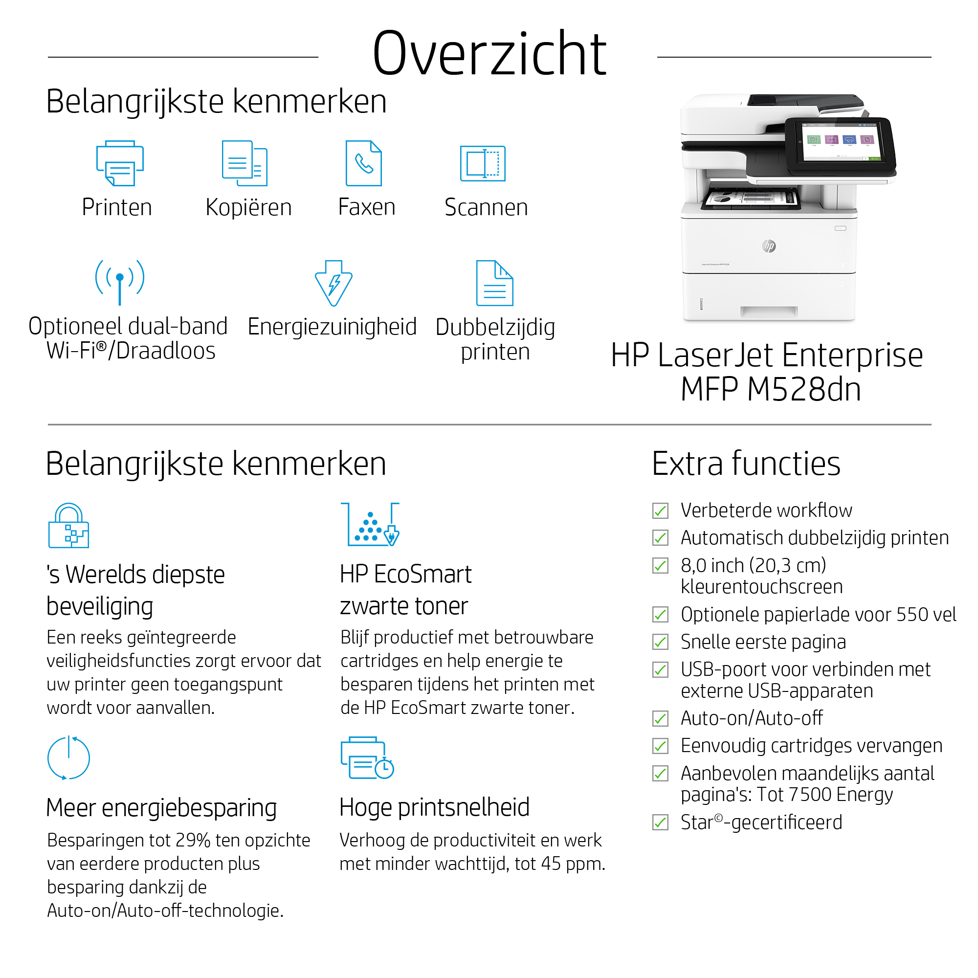 HP LaserJet Enterprise MFP M528dn - Afbeelding 8