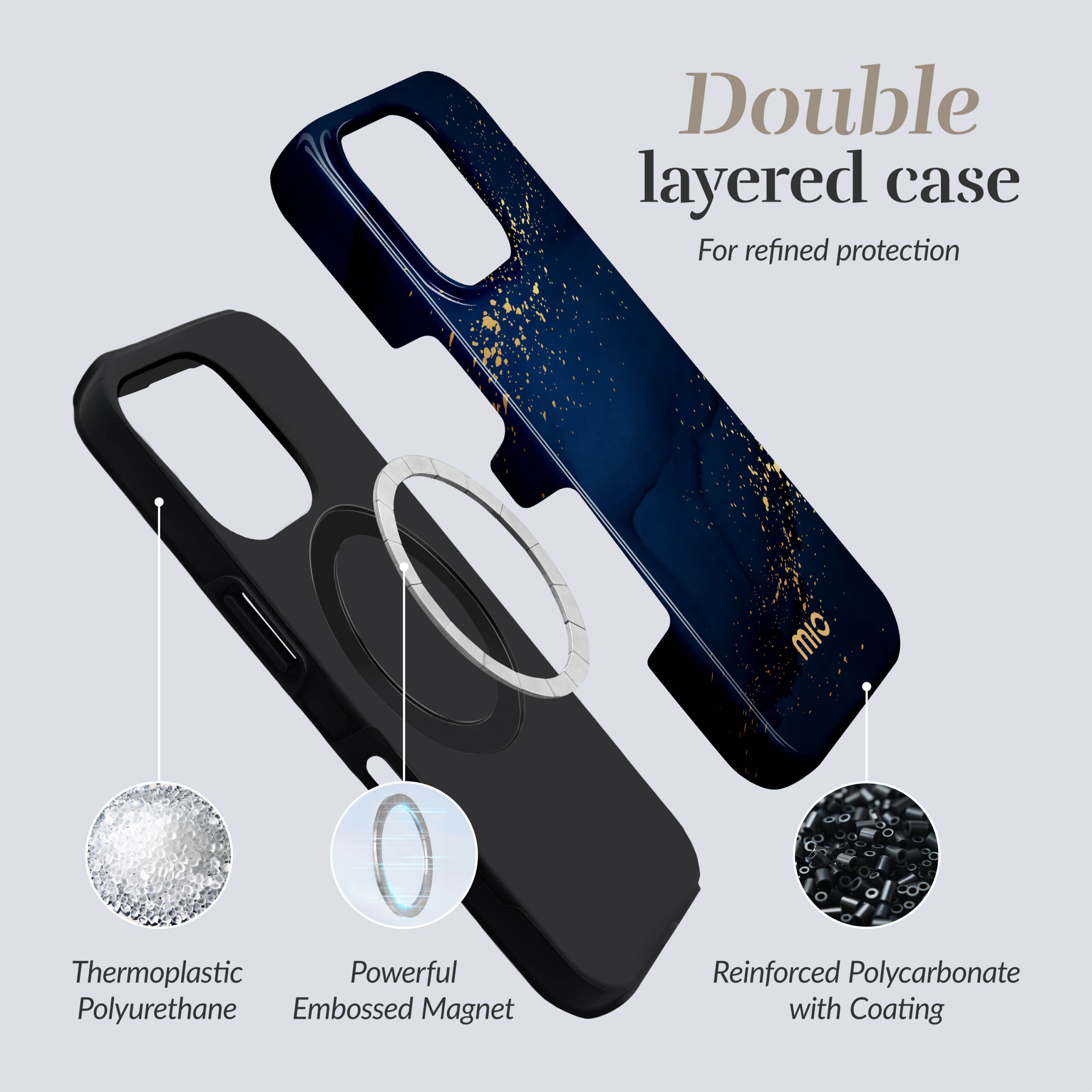 MIO Midnight Sparkle Magsafe Compatible for iPhone 16 - Afbeelding 5