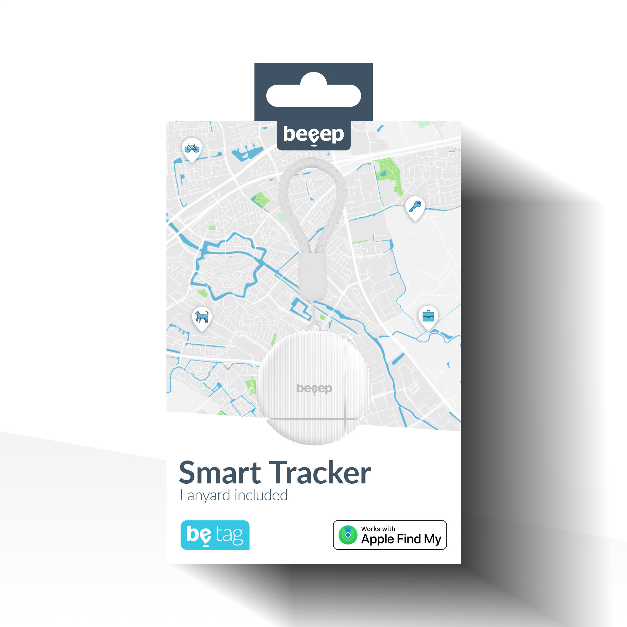 Beeep BeTag Find My Tracker White & Keychain White - 1 pack - Afbeelding 9