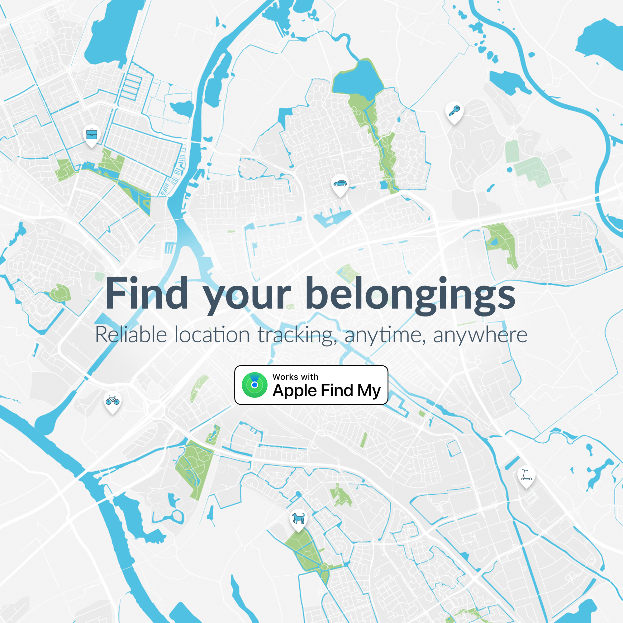 Beeep BeTag Find My Tracker White & Keychain White - 1 pack - Afbeelding 3